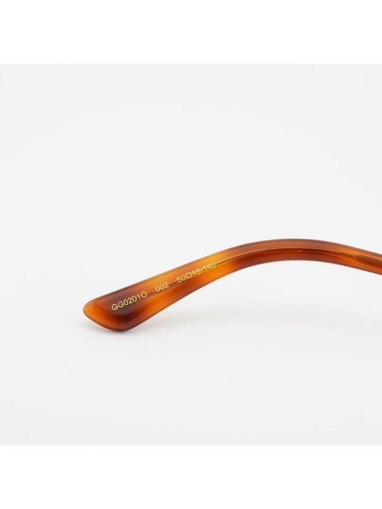 Gucci GG0201O 002 Eyeglasses Havana 50mm Square Frame main image 4